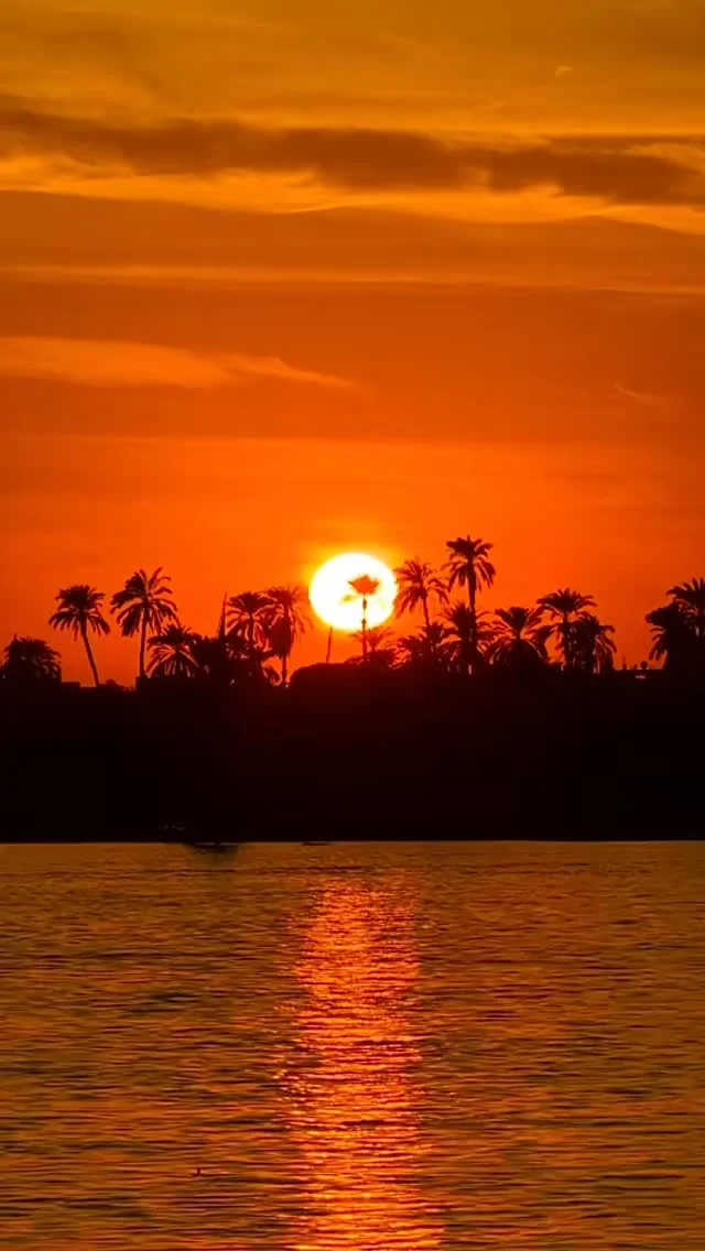 Orange sunset over the Nile
